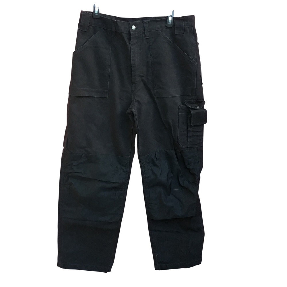 Blaklader Bantam Work Pants Mens 38x30 Black Cotton Canvas Double Knee‎ Utility